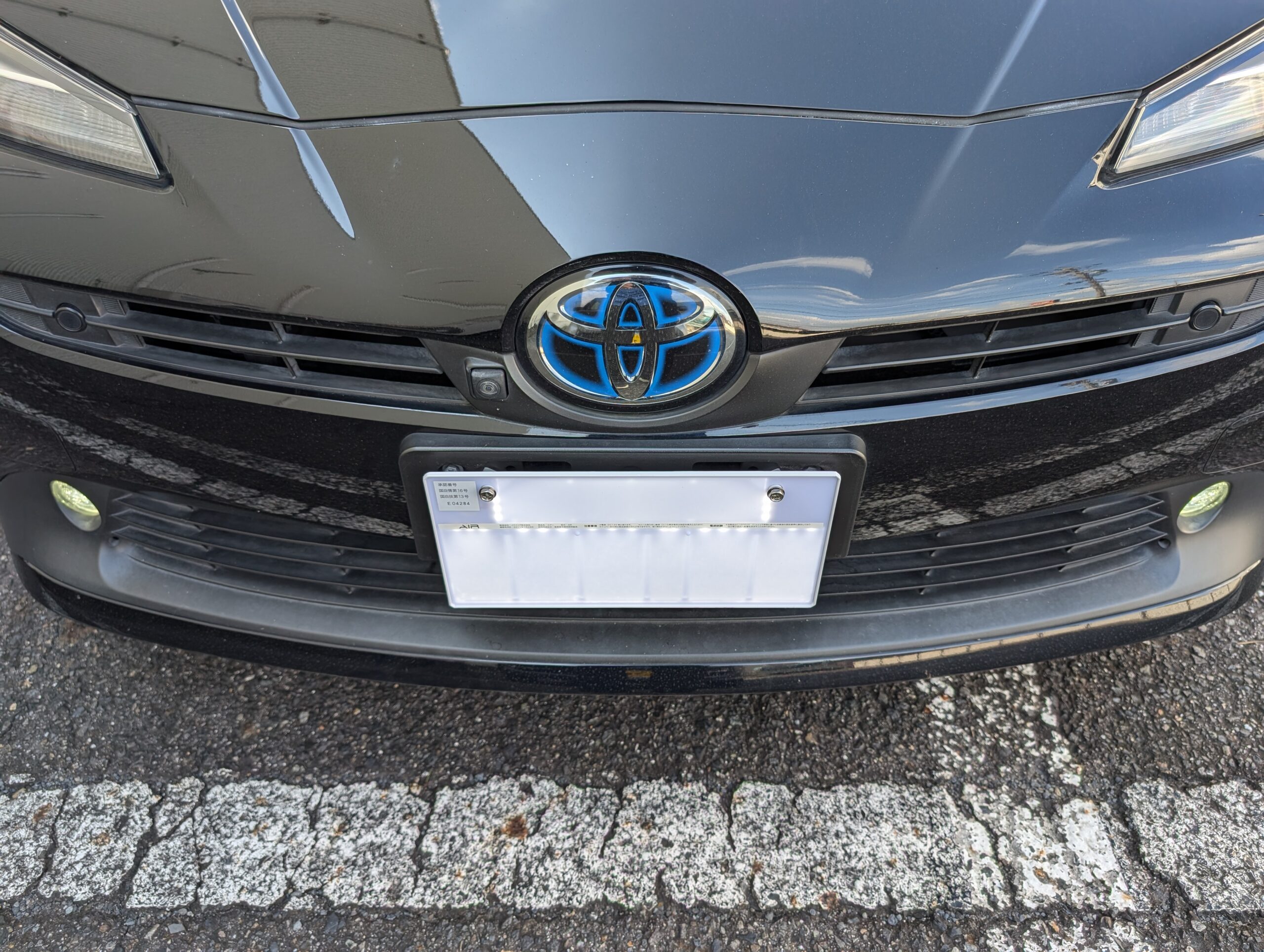 字光式ナンバープレート台座の出張取付 愛知県